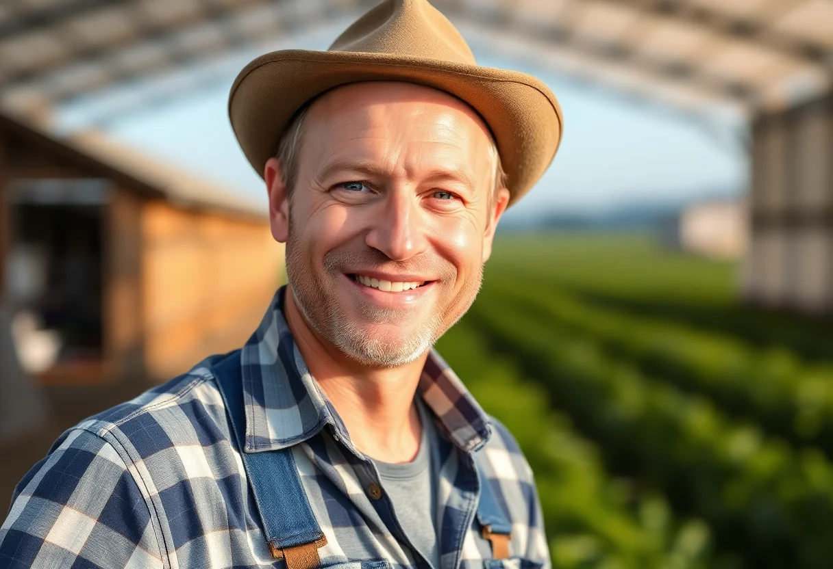 Portrait of a smiling farmer.